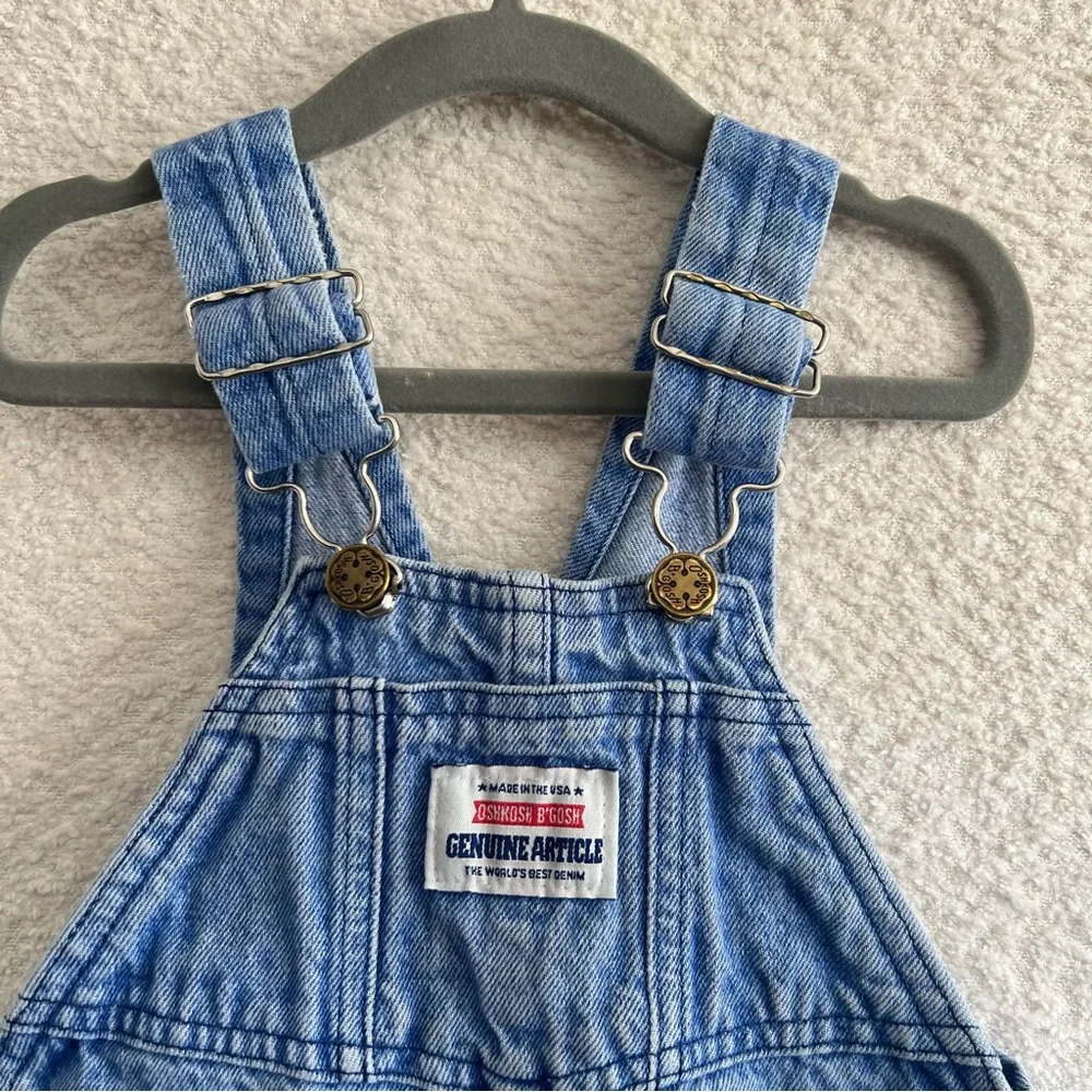 Osh Kosh B’Gosh Vintage Retro Toddler 100% Cotton Blue Denim Overalls Size‎ 3T